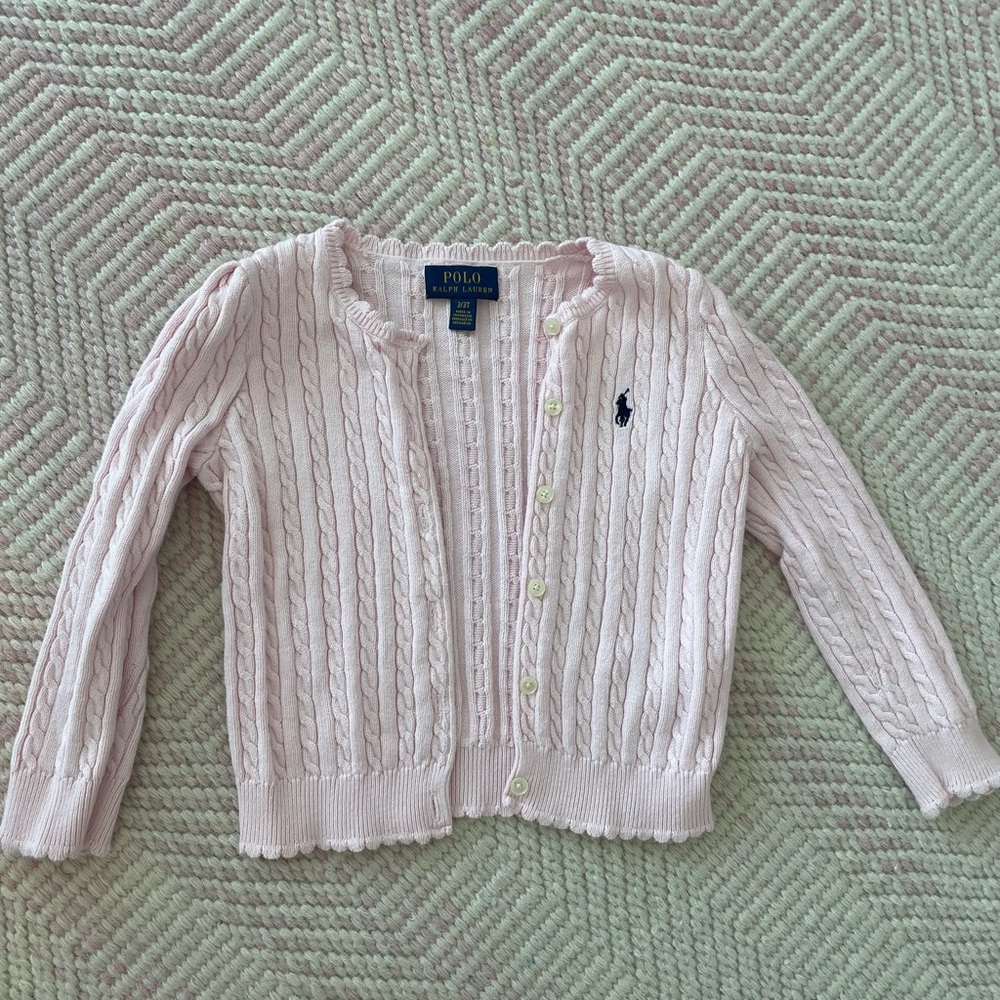 POLO Girls cable knit cardigan